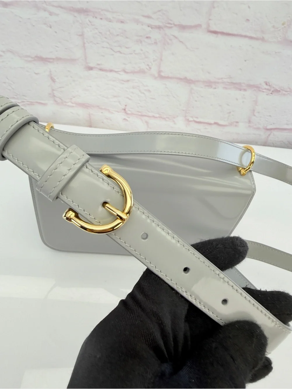 Gucci New Calfskin Siena Shoulder Bag Grey